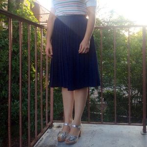 VINTAGE LIZ CLAIBORNE NAVY SKIRT >>> Midi 8-10
